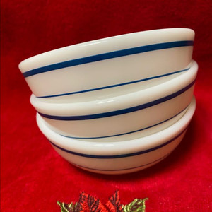 빈티지 파이렉스 블루밴드 시리얼볼 3pc