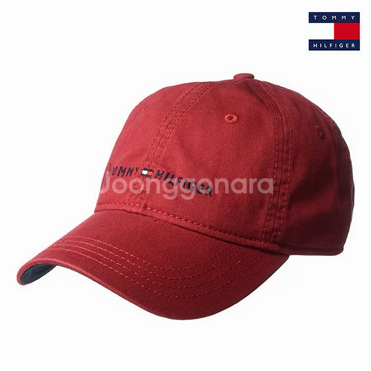 타미힐피거 로고 볼캡 캡모자 레드--0