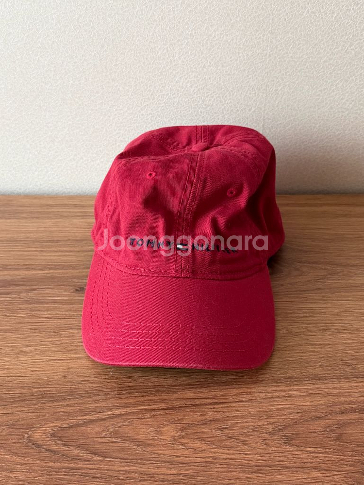 타미힐피거 로고 볼캡 캡모자 레드--1