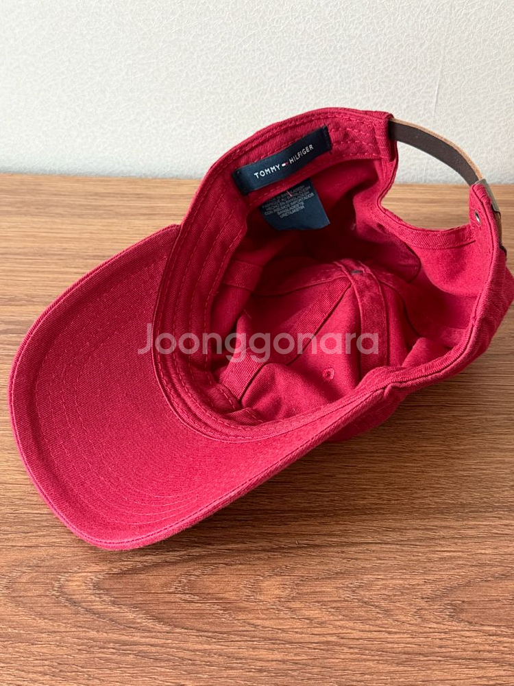 타미힐피거 로고 볼캡 캡모자 레드--2