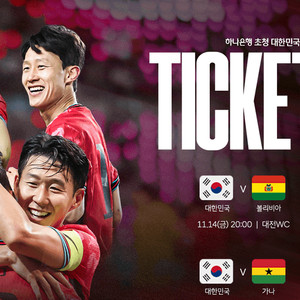 대한민국 VS 가나 티켓예매 도와드려요~!!