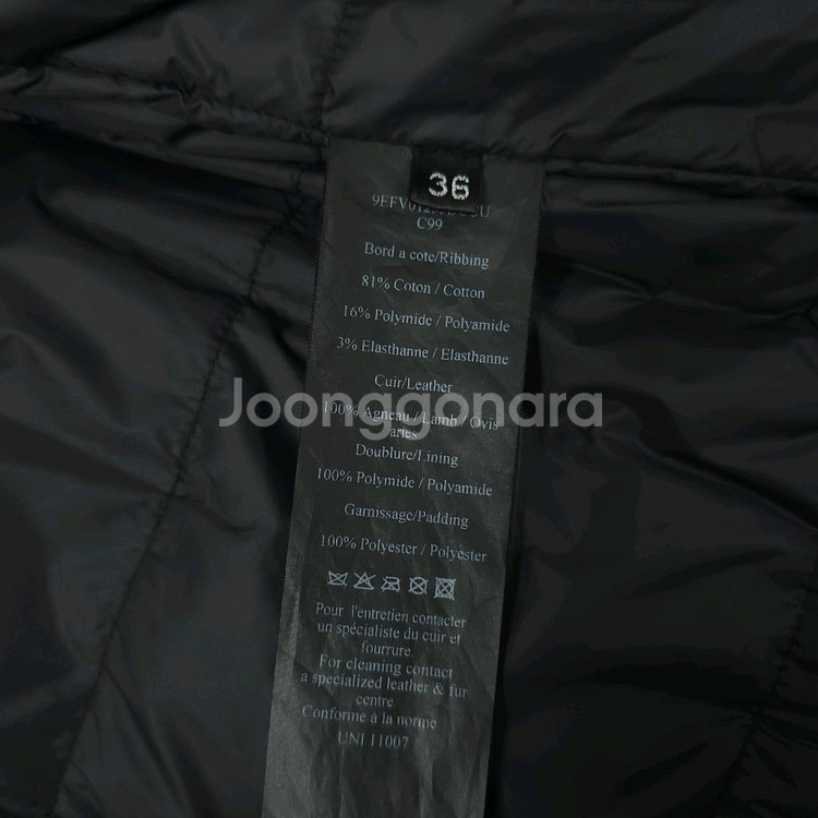 Yves Salomon YS ARMY 양가죽 패딩 블랙 36 이브살로몬--9