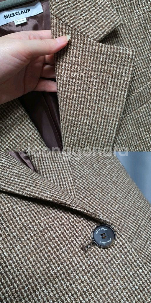 나이스클랍 체크 크롭 울 자켓--3