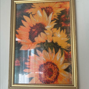 해바라기 보석 십자수 + 액자포함 인테리어 소품 그림