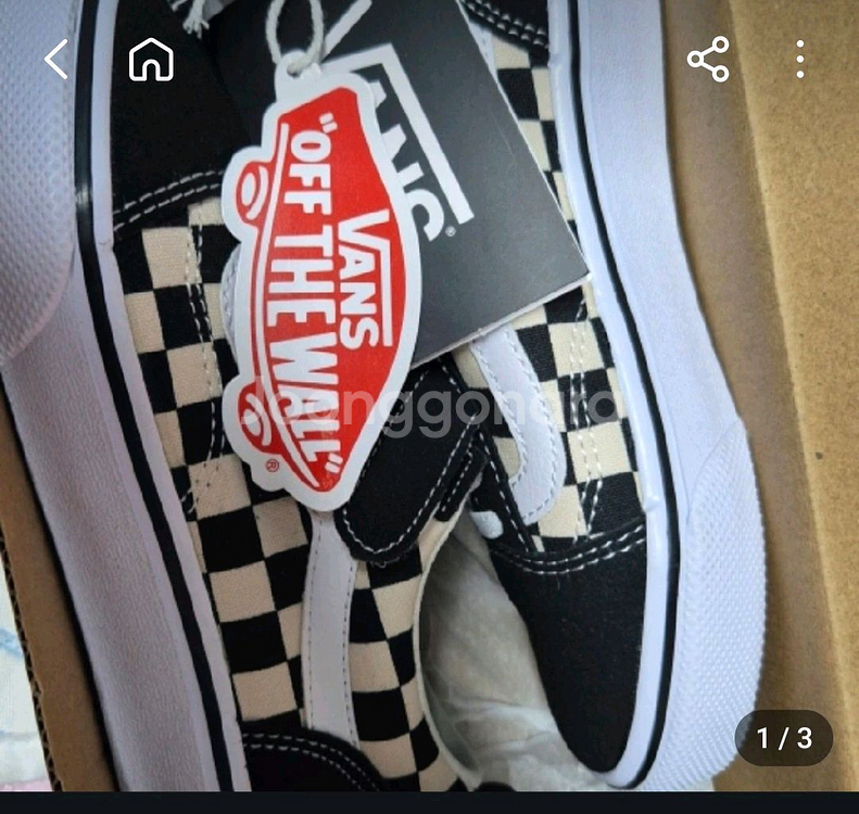 반스 키즈 벨크로 체크보드 스니커즈 180--0