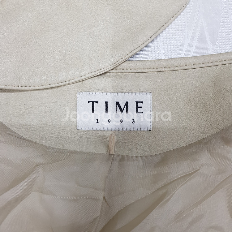 한섬 타임 2021 퀄팅 페이크 레더 후드 자켓 F사이즈--6