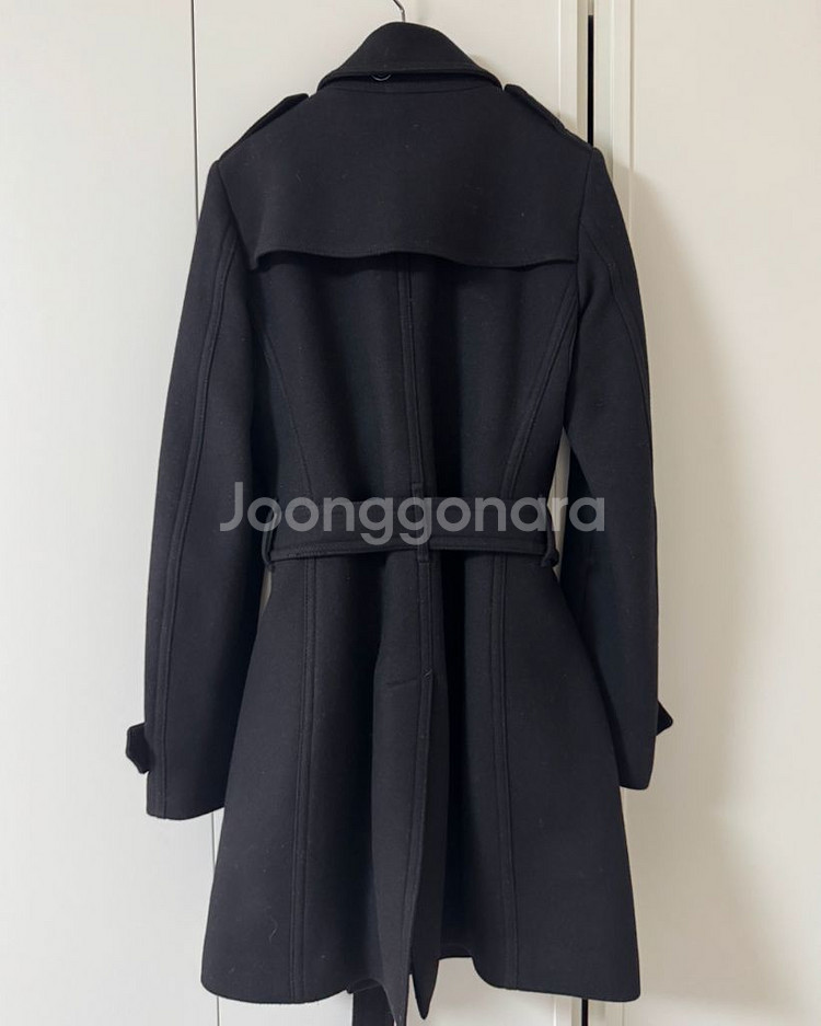 버버리 블랙 울 캐시미어 트렌치 코트 4사이즈 55사이--1