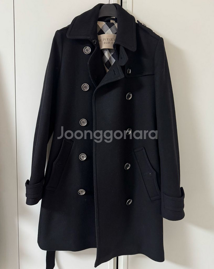 버버리 블랙 울 캐시미어 트렌치 코트 4사이즈 55사이--2