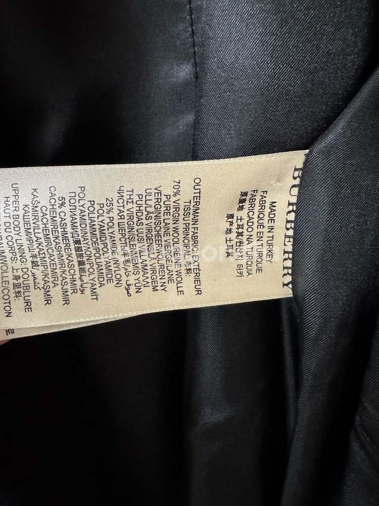 버버리 블랙 울 캐시미어 트렌치 코트 4사이즈 55사이--6