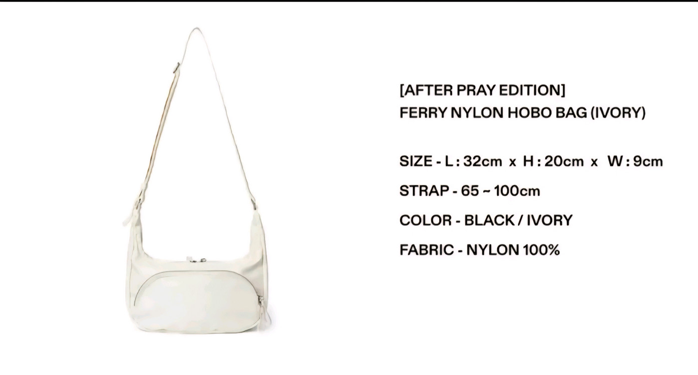 하아카이브 페리 나일론 호보백 아이보리 운포2만원--3