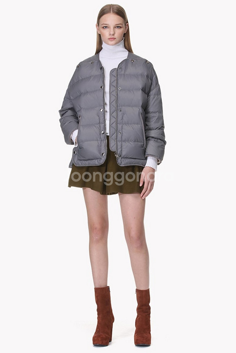 한섬 시스템 오버핏 라운드 다운 패딩 82-94-160사이즈--0