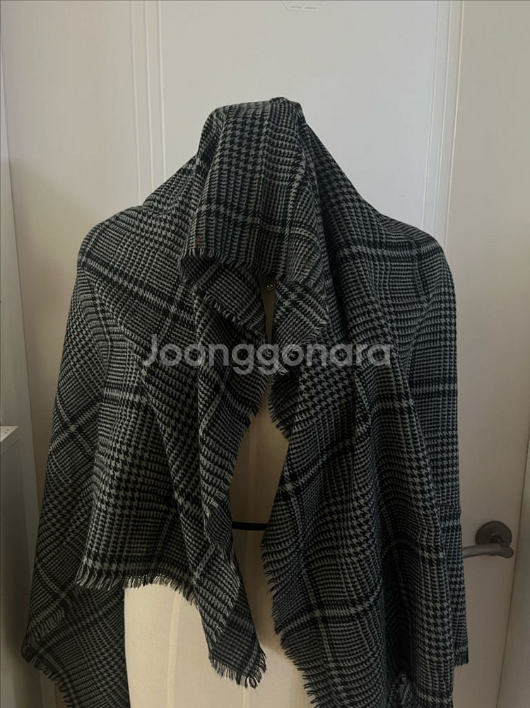 패션 스카프 4개 세트 봄가을, 가을겨울 땡땡이 체크 무지 패턴 투톤--3