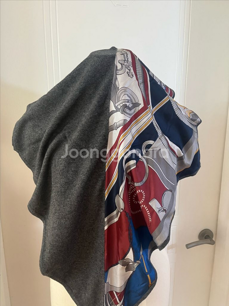 패션 스카프 4개 세트 봄가을, 가을겨울 땡땡이 체크 무지 패턴 투톤--6