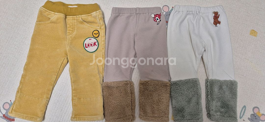 베베드피노 남아 겨울 바지 100 3벌 세트 반값택포--0