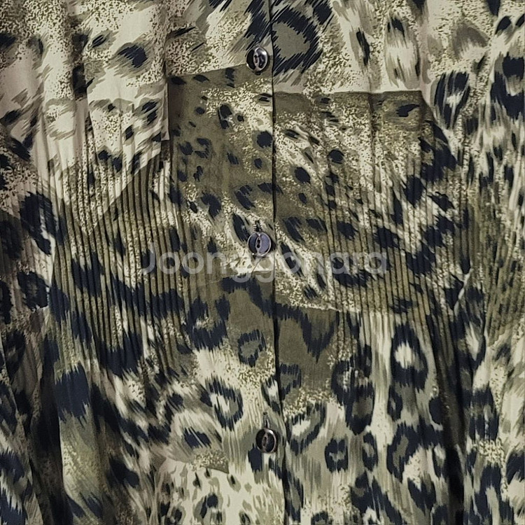 호피 플리츠 블라우스--2