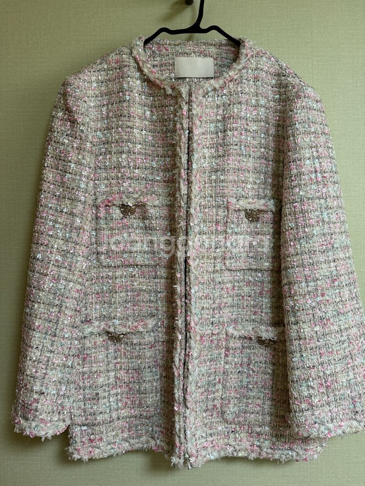 사기꾼 금지 새상품 누아르나인 트위드 자켓치마 세트--0