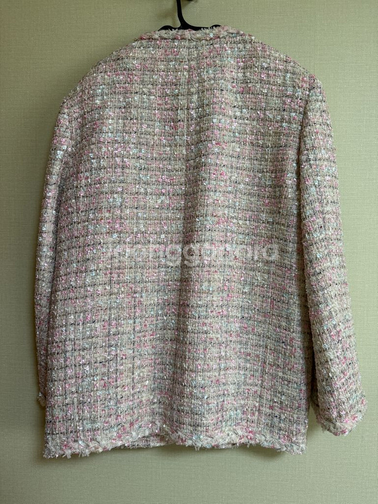 사기꾼 금지 새상품 누아르나인 트위드 자켓치마 세트--2