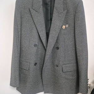 시스템옴므 글렌체크 블레이져 더블재킷 100사이즈