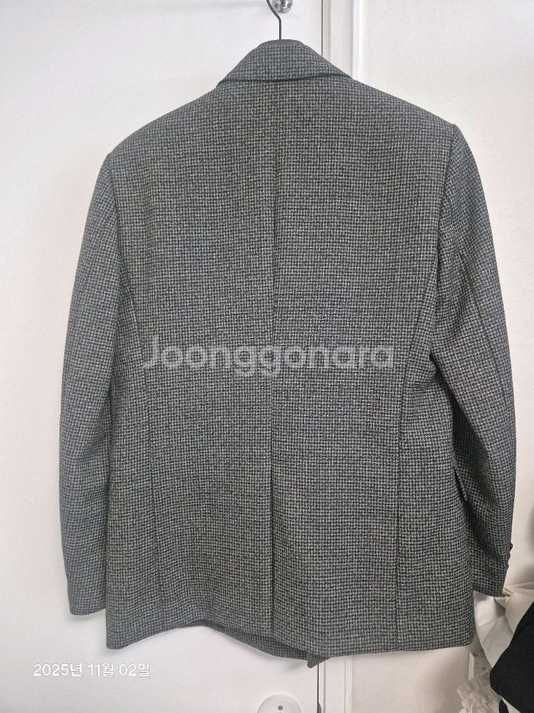 시스템옴므 글렌체크 블레이져 더블재킷 100사이즈--2