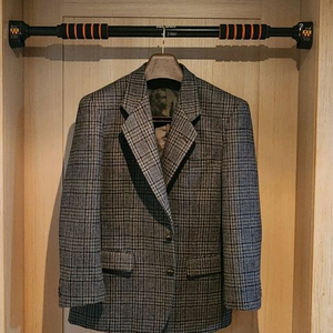 그레이 체크 모직자켓 M