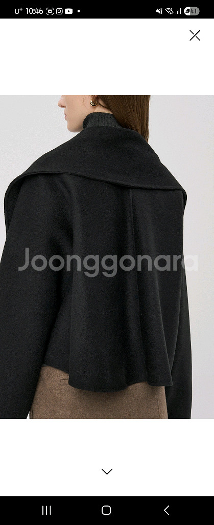 한섬 더캐시미어 블렌드 핸드메이드 케이프 자켓 & 머플러--3