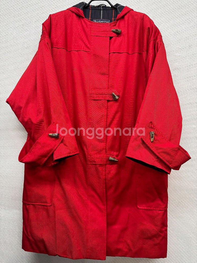 버버리 레드 후드 코트 (66~77)--0