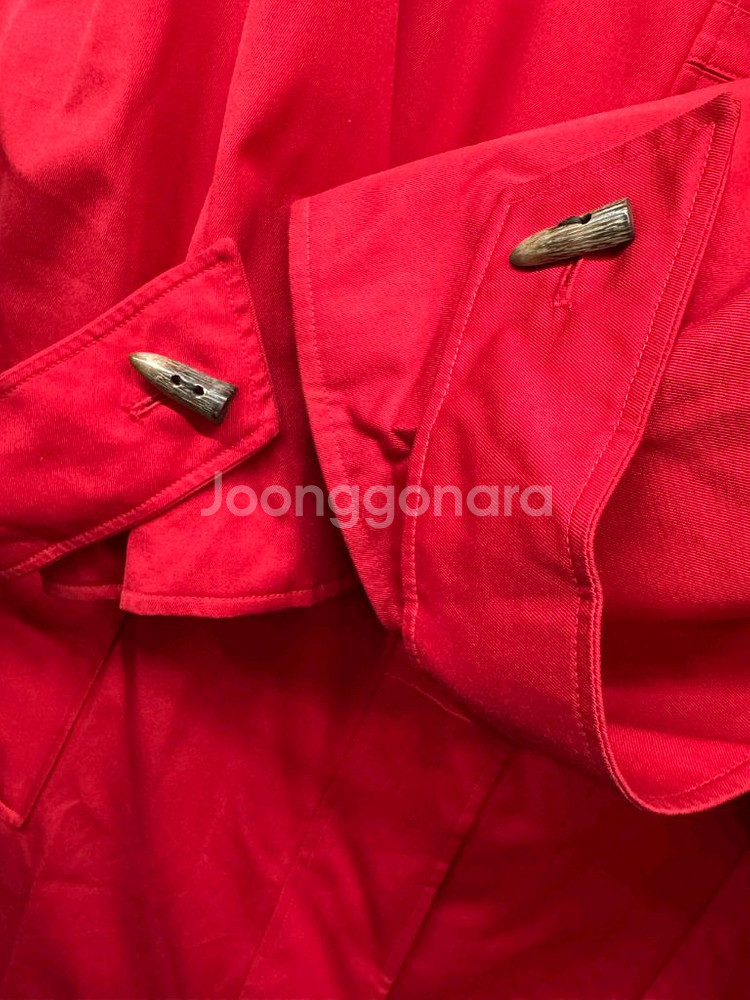 버버리 레드 후드 코트 (66~77)--2