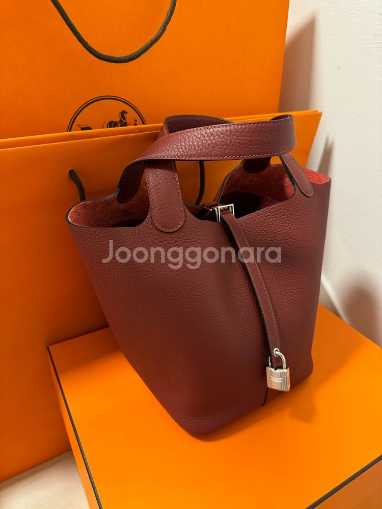 에르메스 피코탄 22 루즈아쉬 은장--0