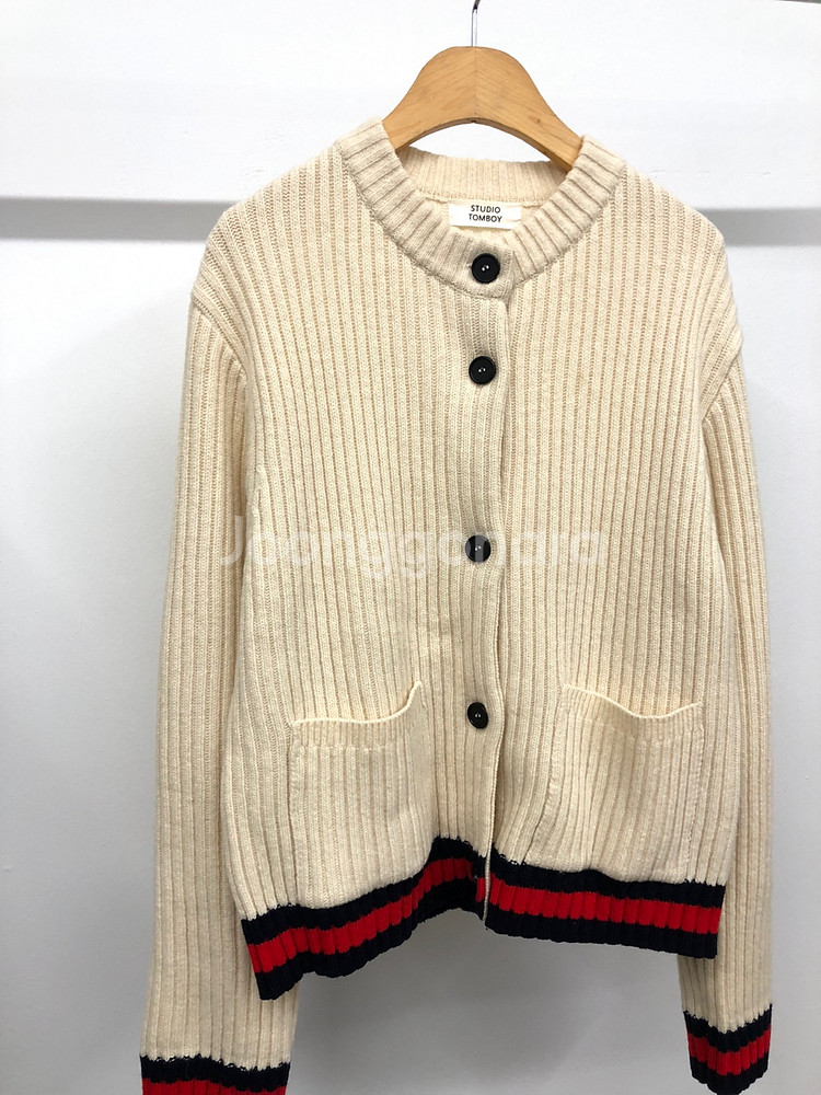 스튜디오톰보이 컬러 콜지 울 가디건 F--1