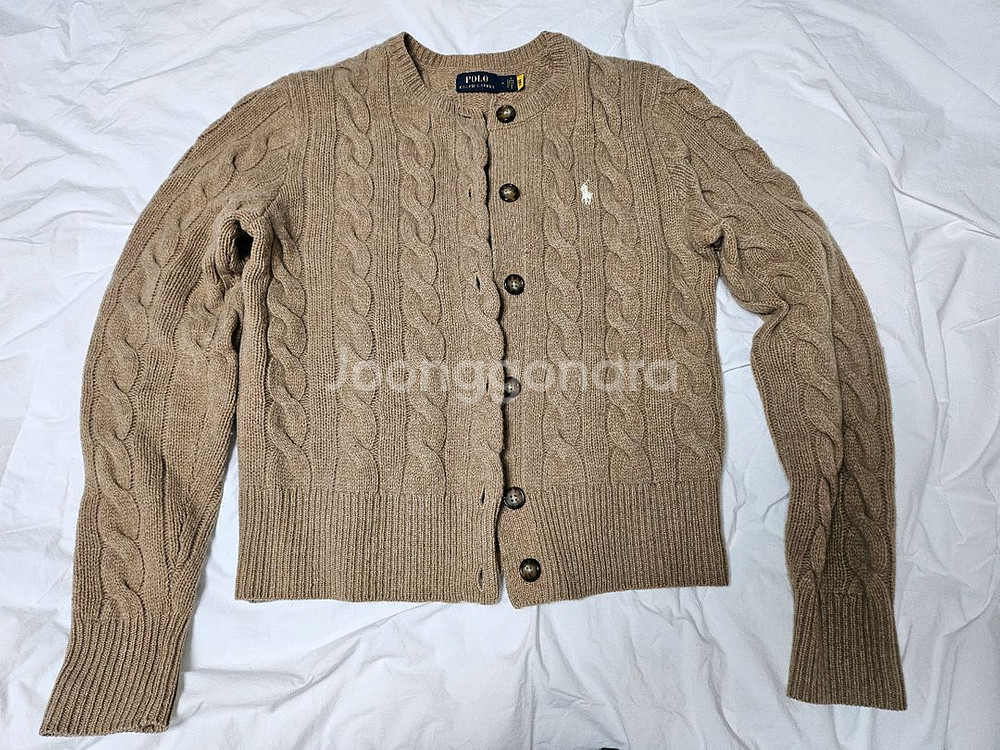 폴로 랄프로렌 여성 케이블니트 울 캐시미어 가디건--3