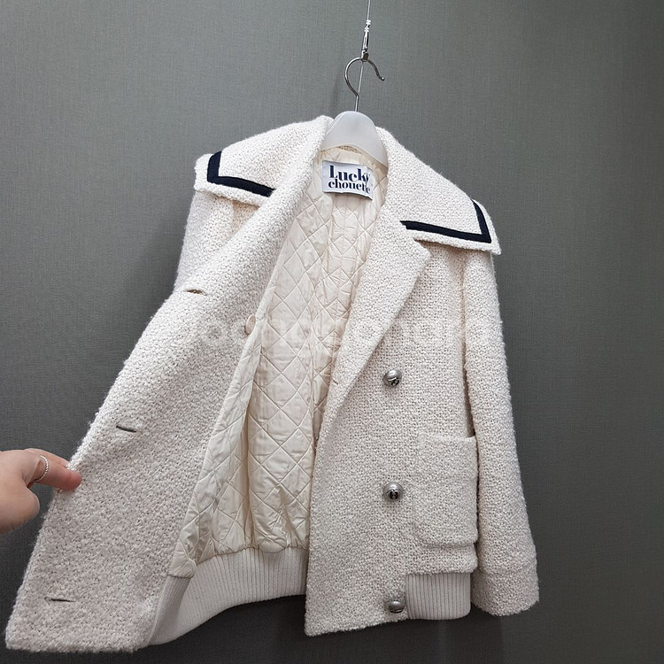 럭키슈에뜨 2023 부클 더블 자켓 36사이즈--4