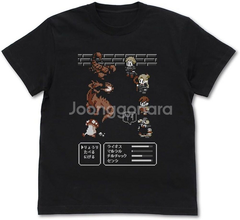 코스파 COSPA 만화 던전밥 픽셀 아트 도트 게임 반팔 티셔츠 L 사이즈 미사용 새상품--0