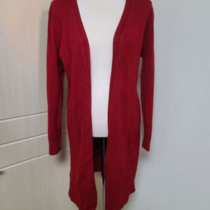 버건디 롱가디건