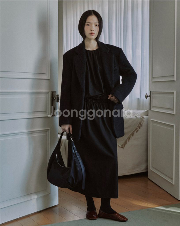 마이스 헤어리 알파카 블렌디드 싱글 코트 울 자켓--0