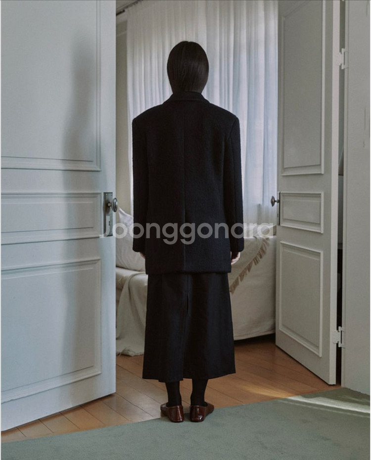 마이스 헤어리 알파카 블렌디드 싱글 코트 울 자켓--3