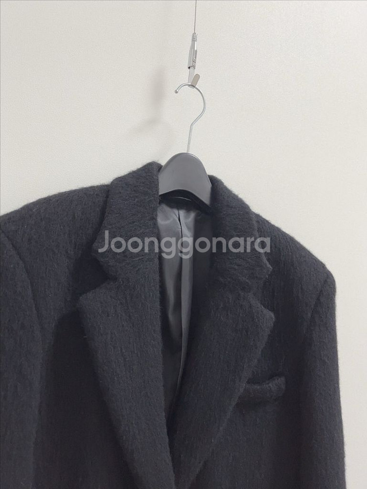 마이스 헤어리 알파카 블렌디드 싱글 코트 울 자켓--5