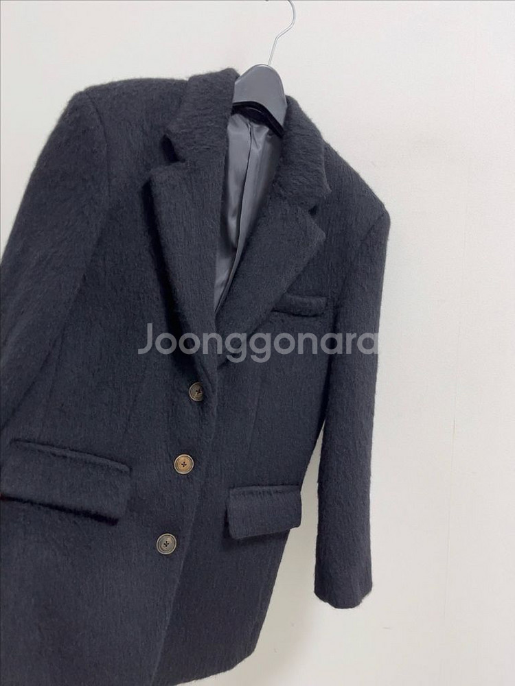 마이스 헤어리 알파카 블렌디드 싱글 코트 울 자켓--6