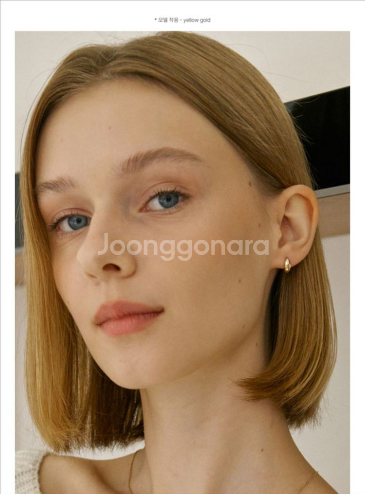 14k 골드 원터치 링귀걸이--5