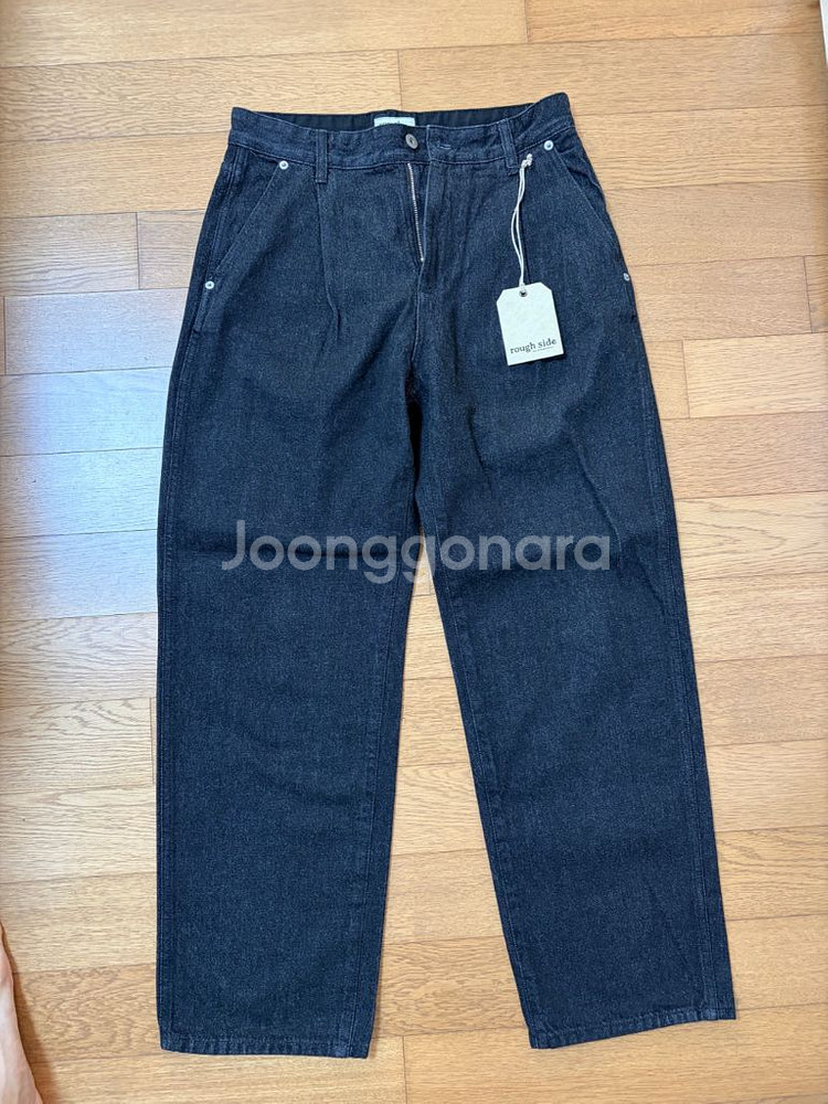 러프사이드 드레이프 데님 팬츠 블랙 리퍼브 새상품 1사이즈--0