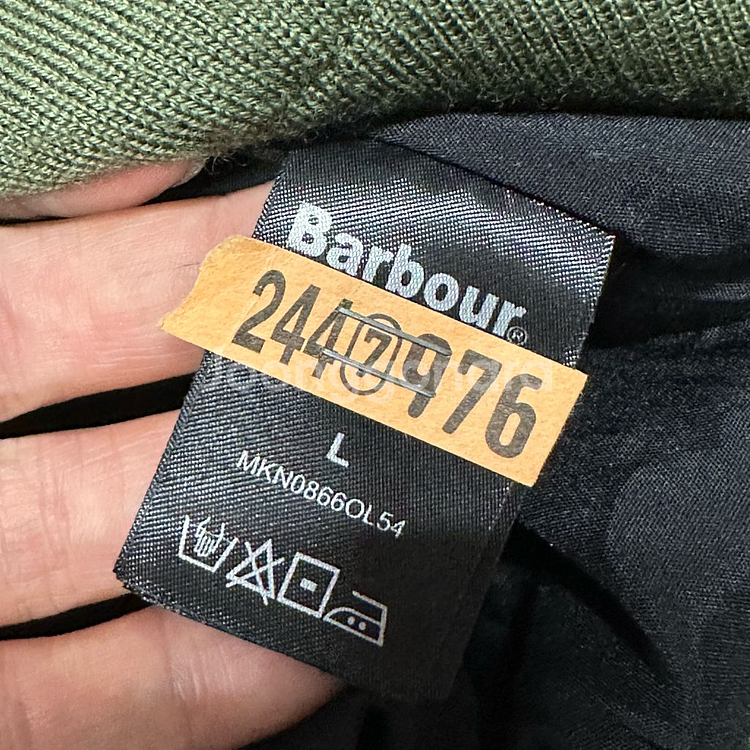 바버 브이넥 메리노울 니트 L--2