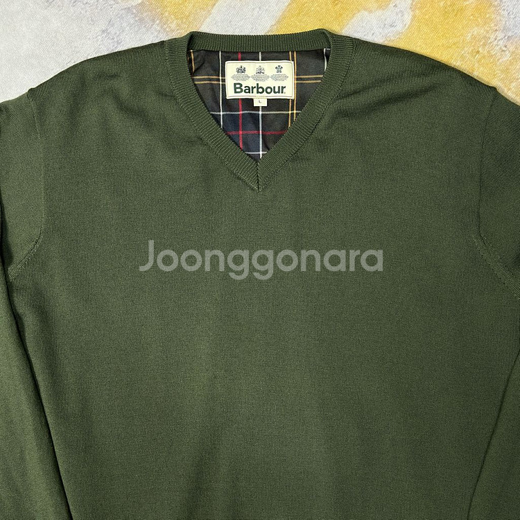 바버 브이넥 메리노울 니트 L--1