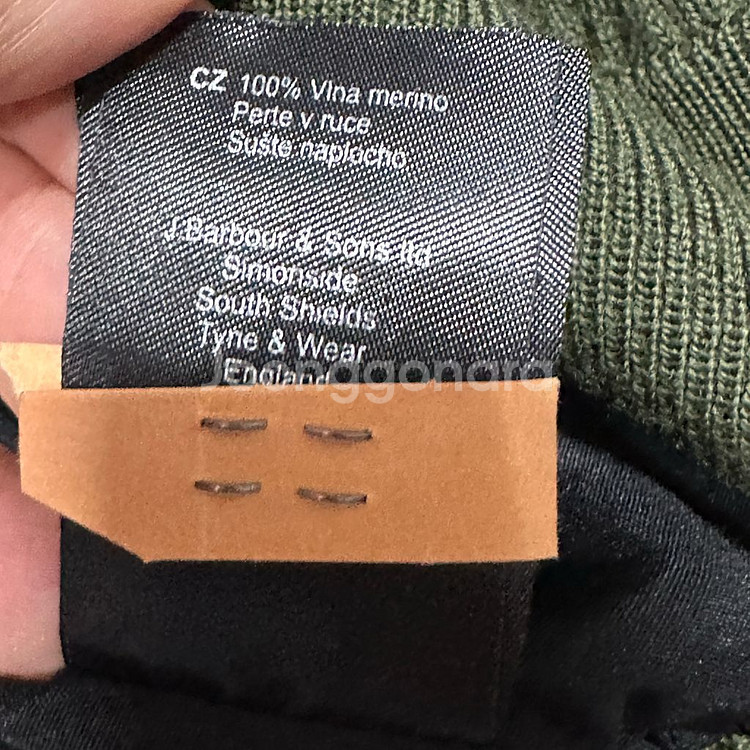 바버 브이넥 메리노울 니트 L--3