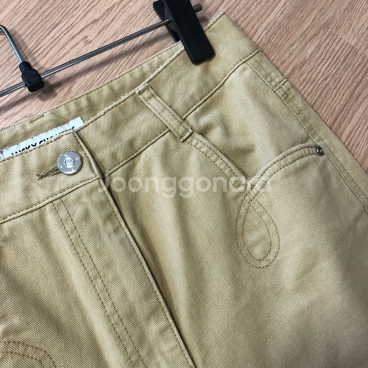 럭키슈에뜨 20년 마린 장식 베이지 면바지 데님 팬츠--2