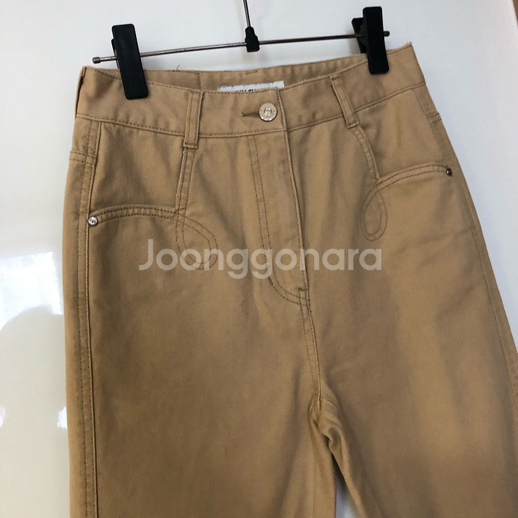 럭키슈에뜨 20년 마린 장식 베이지 면바지 데님 팬츠--6