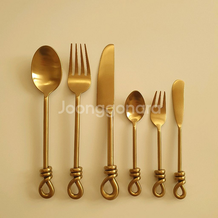 태국 골드 스텐 커트러리--0