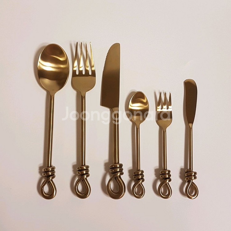 태국 골드 스텐 커트러리--1