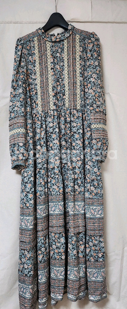 써스데이아일랜드 플로럴 패턴 롱 원피스 S--5