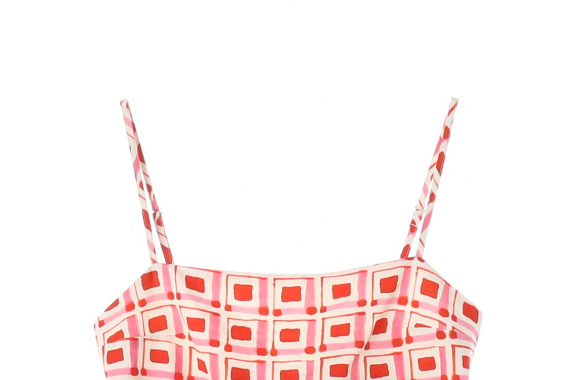 [M]자라 핑크 스퀘어 백리본 뷔스티에 크롭 나시 탑 블라우스--1