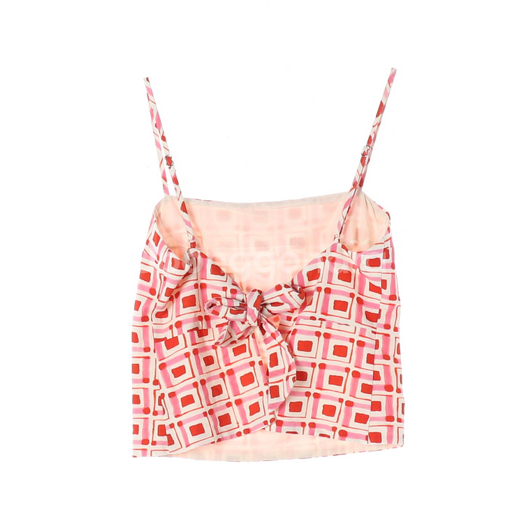 [M]자라 핑크 스퀘어 백리본 뷔스티에 크롭 나시 탑 블라우스--3