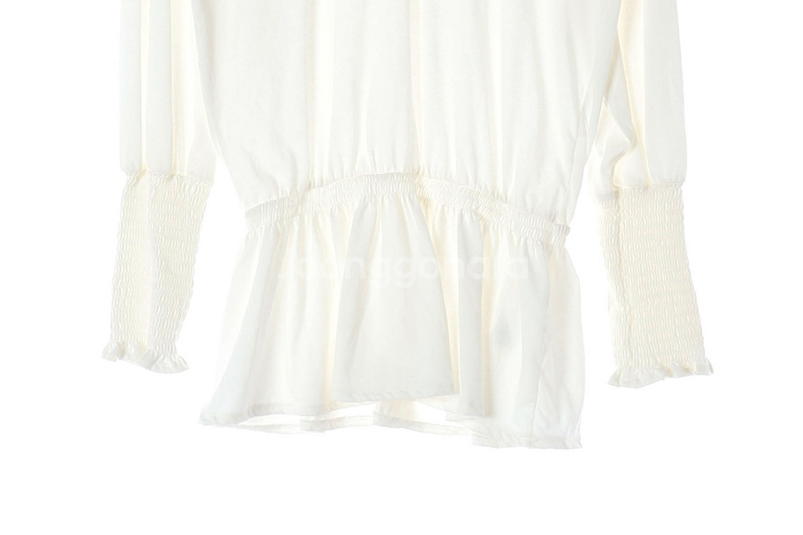 [S]자라 아이보리 터틀넥 긴팔 롱 블라우스--3